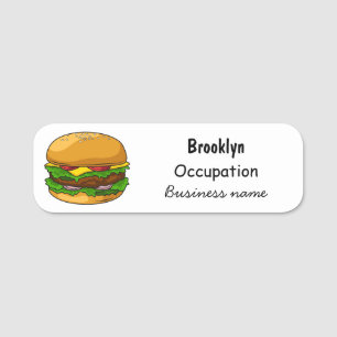 Hamburger Cartoon Namensschild