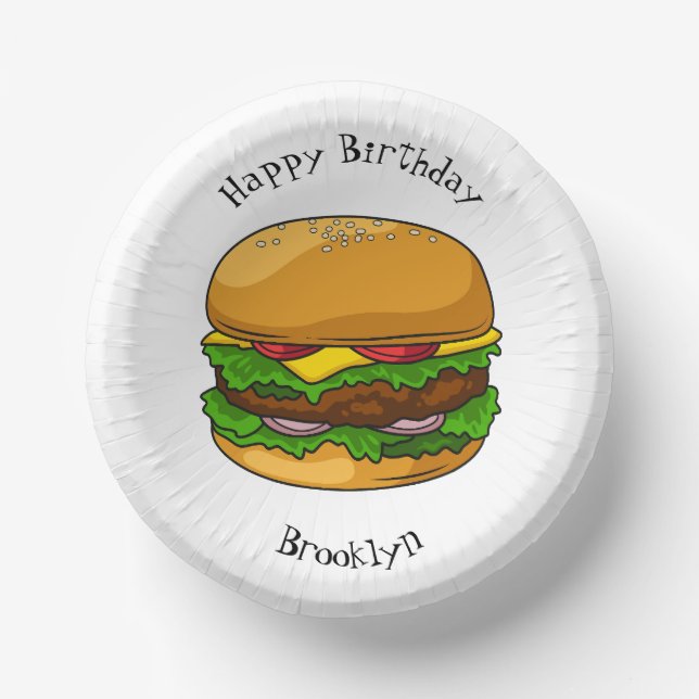 Hamburger Cartoon Pappteller (Vorderseite)