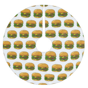 Hamburger Cartoon Polyester Weihnachtsbaumdecke