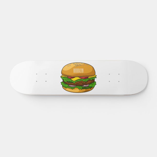 Hamburger Cartoon Skateboard (Horizontal)