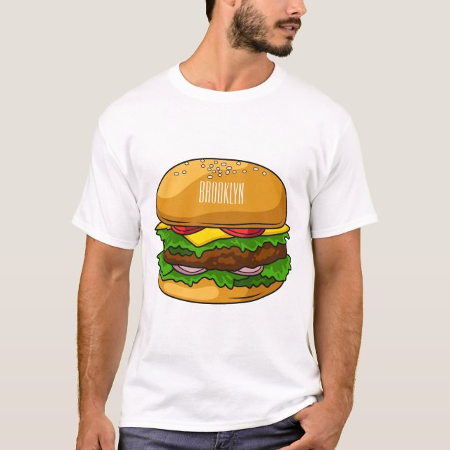 Hamburger Cartoon T-Shirt (Vorderseite)