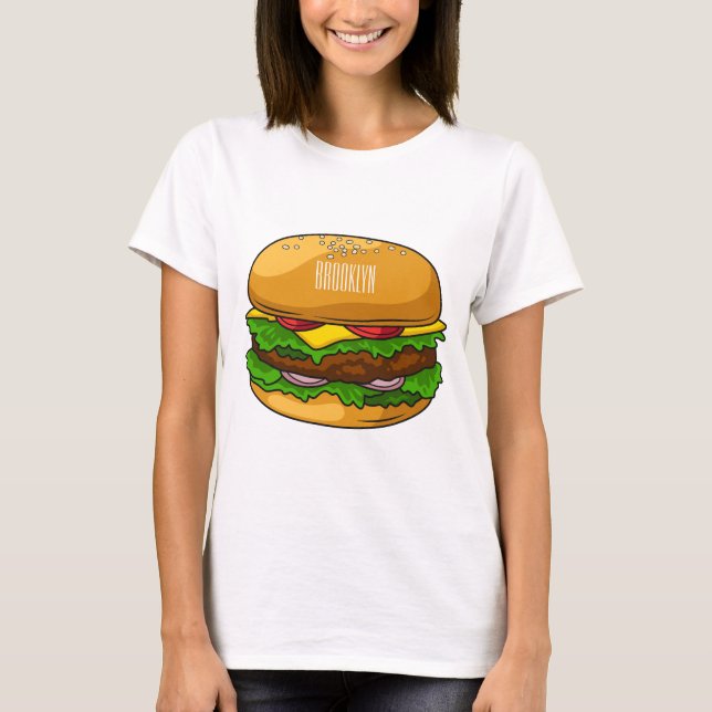 Hamburger Cartoon T-Shirt (Vorderseite)