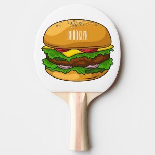 Hamburger Cartoon Tischtennis Schläger