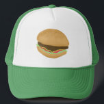 Hamburger Cheeseburger Burger Art Truckerkappe<br><div class="desc">Karo diesen lustigen Hamburger Hut und Karo in meinem Shop für mehr passende Artikel wie Tasse,  Aufkleber und mehr. Passen Sie dies mit einem Namen oder einem anderen Text an.</div>