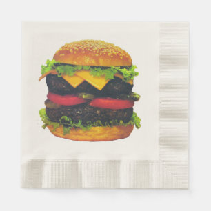 Hamburger de luxe double avec serviettes en papier