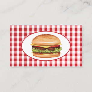 Hamburger-Design für Fast-Food-Restaurant oder -Ga Visitenkarte