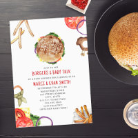 Hamburger et Fries Co Ed Baby shower Invitation
