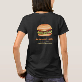 Hamburger Fast Food Diner Firmenlogo und Info T-Shirt