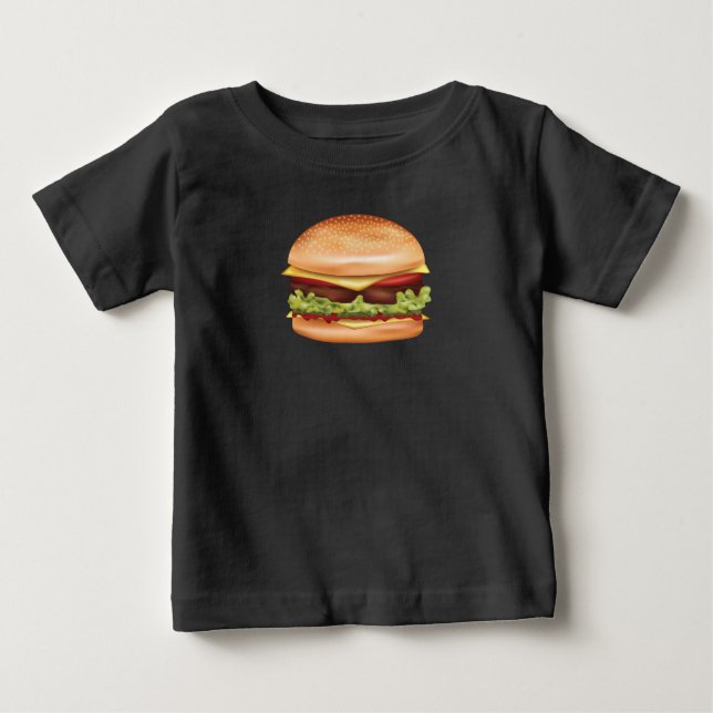Hamburger Fast Food Illustration Baby T-shirt (Vorderseite)