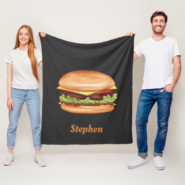 Hamburger Fast Food Illustration mit Individuelle  Fleecedecke (Beispiel)