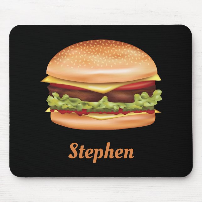Hamburger Fast Food Illustration mit Individuelle  Mousepad (Vorne)