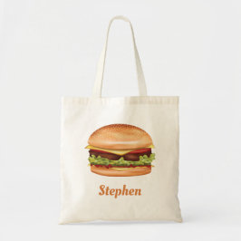 Hamburger Fast Food Illustration mit Individuelle Tragetasche