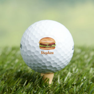 Hamburger-Fast-Food-Illustration mit individuellem Golfball