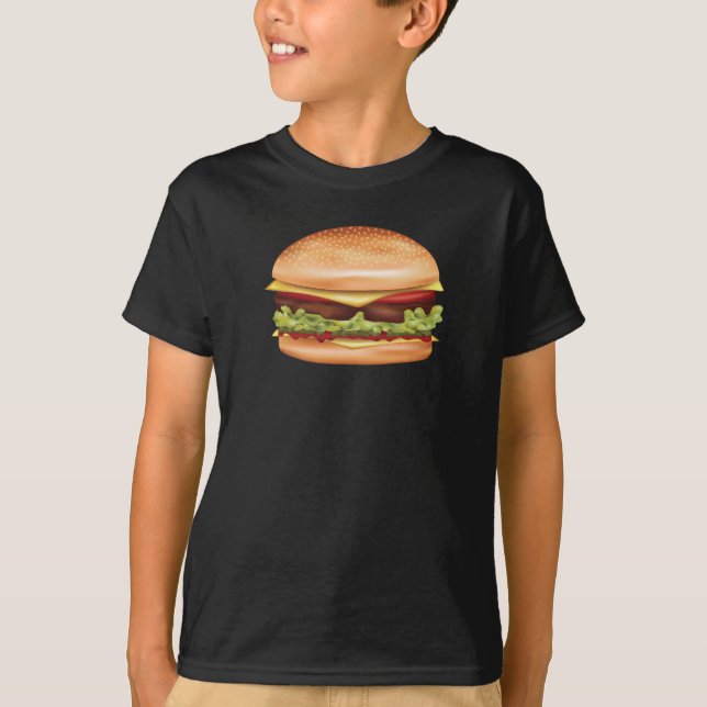 Hamburger Fast Food Illustration T-Shirt (Vorderseite)