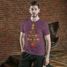 Hamburger Fast Food Lover Weihnachtsbaum Tri-Blend Shirt