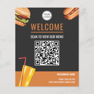Hamburger Fast Food Restaurant Scanne um die Speis Flyer