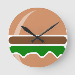 Hamburger Fastfood ein Sandwich Runde Wanduhr