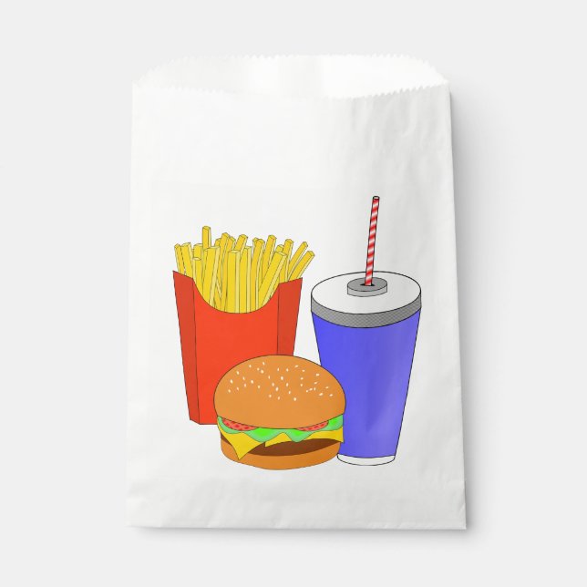 Hamburger & Fries Mahlzeit Geschenktasche Geschenktütchen (Vorderseite)