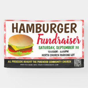 Hamburger Fundraiser-Banner mit qr-Code Banner