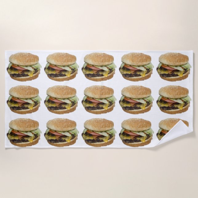 HAMBURGER FUNNY FEINSCHMECKER Beach Handtuch (Vorderseite)