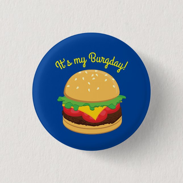 Hamburger Geburtstagsparty Burger Button (Vorderseite)