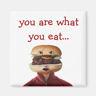 Hamburger Head Man über Weiß Magnet