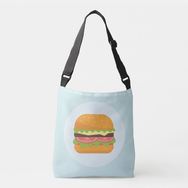 Hamburger Illustration mit Tomate und Salat Tragetaschen Mit Langen Trägern (Vorderseite)