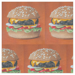 Hamburger-Illustrationsgewohnheitsgewebe Stoff