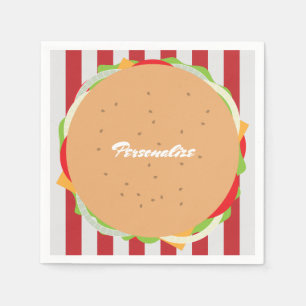 Hamburger Käseeburger niedliches Café Serviette