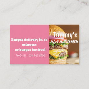 Hamburger-Lieferrabatt-Angebot Visitenkarte