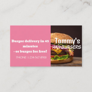 Hamburger-Lieferrabatt-Angebot Visitenkarte