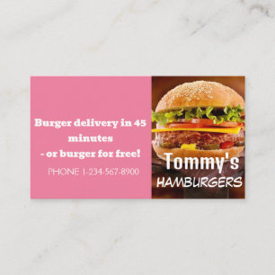 Hamburger-Lieferrabatt-Angebot Visitenkarte