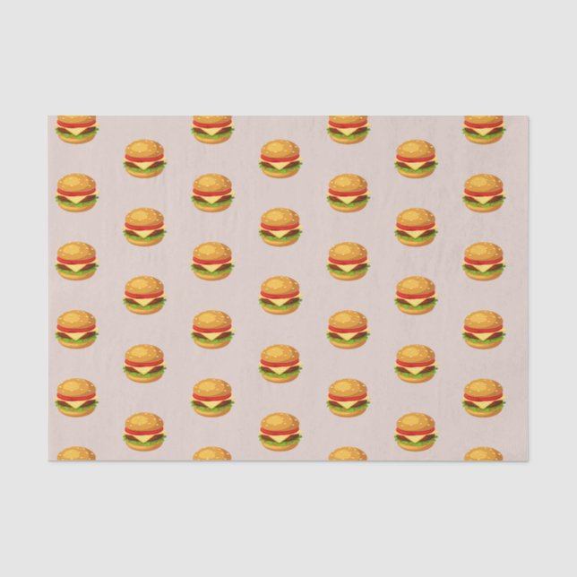 Hamburger Lover Cheeseburger Niedlich gepolstertes Seidenpapier (Vorderseite)
