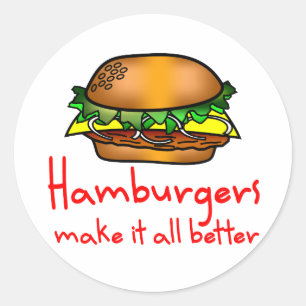Hamburger Lover Runder Aufkleber