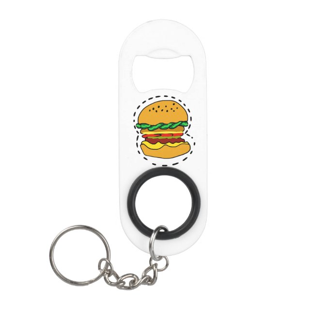 Hamburger Mini Flaschenöffner (Vorderseite)