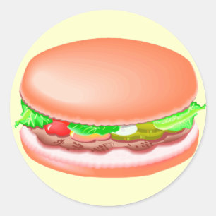 Hamburger mit allen Fixes Runder Aufkleber