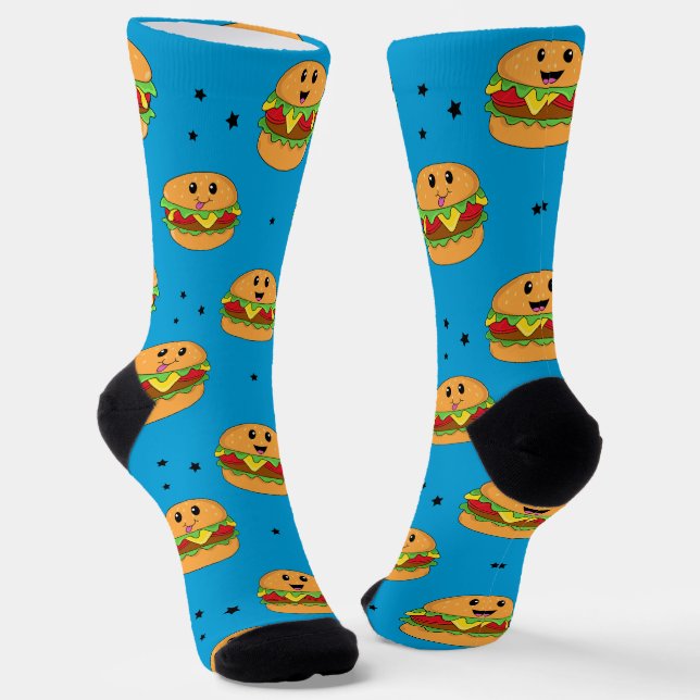 Hamburger Niedlich Fast Food Muster Socken (Gewinkelt)