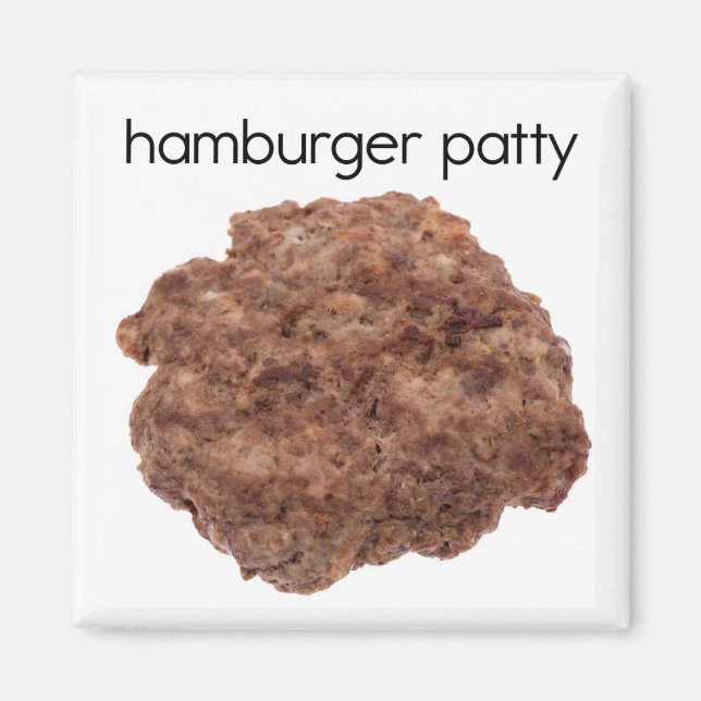 Hamburger Patty Kühlschrank Magnet (Vorne)