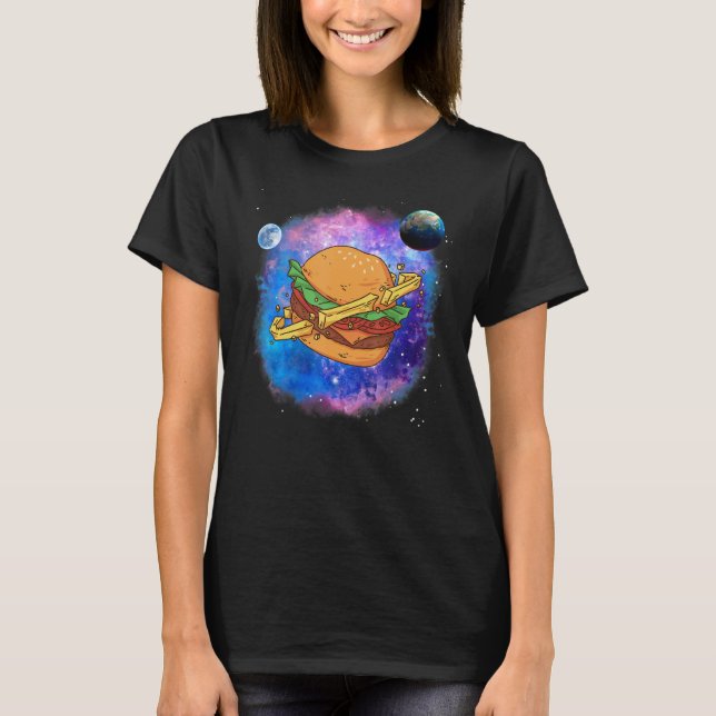 Hamburger Planet Galaxy Burger T-Shirt (Vorderseite)
