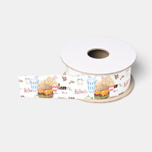 Hamburger Pommes Frites Fast Food BBQ Diner Ripsband