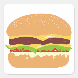 Hamburger Quadratischer Aufkleber