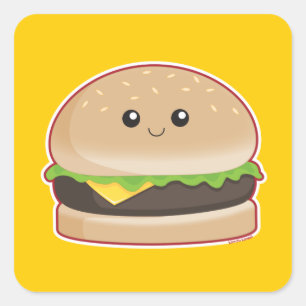 Hamburger Quadratischer Aufkleber