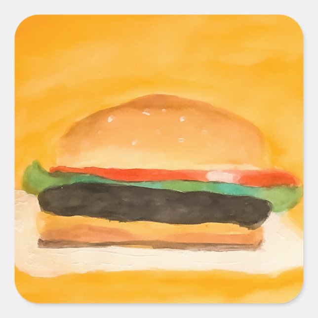 Hamburger Quadratischer Aufkleber (Vorderseite)