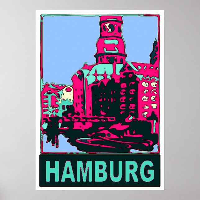Hamburger Reiseplakat Poster (Vorne)