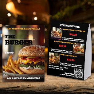 Hamburger-Restaurant Tischaufsteller
