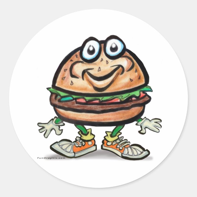 Hamburger Runder Aufkleber (Vorderseite)