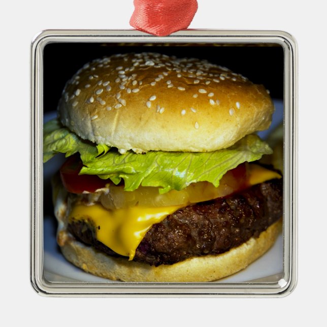 Hamburger Silbernes Ornament (Vorne)