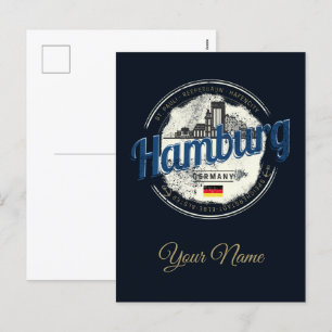 Hamburger Skyline Deutschland Vintage Urlaubs-Souv Feiertagspostkarte
