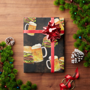 Hamburger und Bier Geschenkpapier