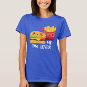 Hamburger und Fries zwei Lieben Kawaii T-Shirt